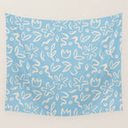 Hand drawn flower nature art pattern Wall Tapestry Gallery Image 4