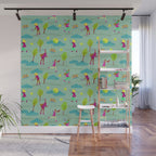 Let's Play Tennis in Soft Green Wall Mural Gallery Image 1