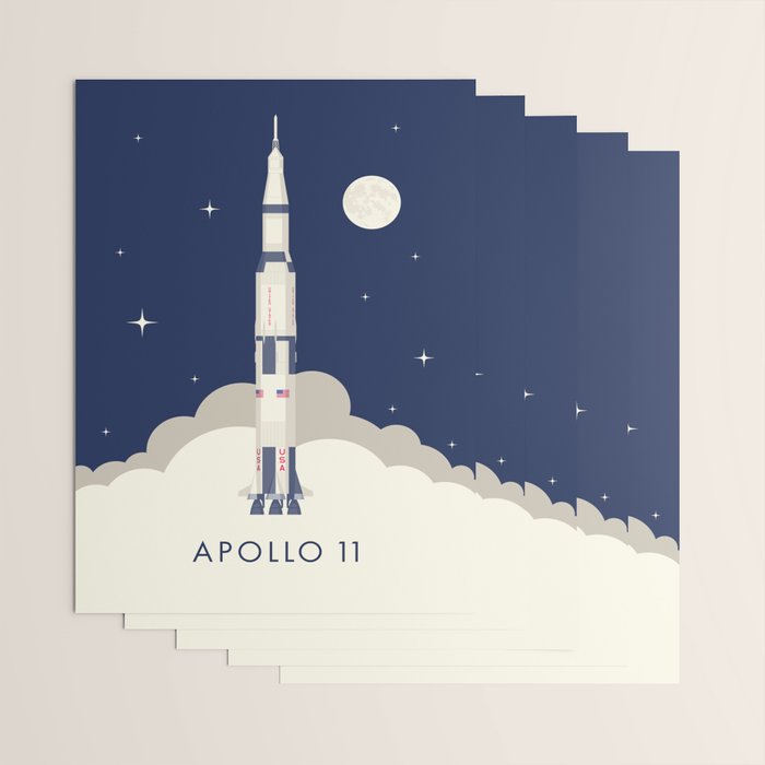 Apollo 11 Space - Saturn Rocket A Wrapping Paper Gallery Image 3