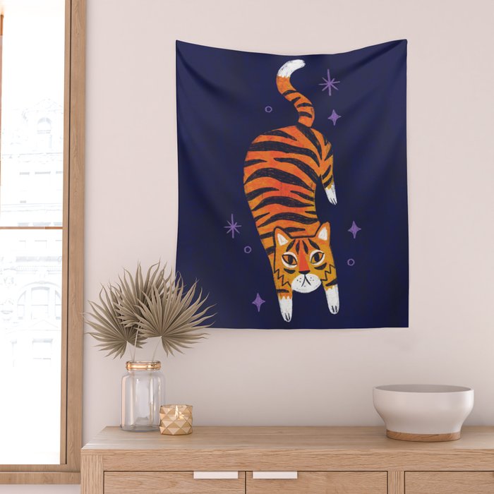 Fierce Tiger  Wall Tapestry Gallery Image 2