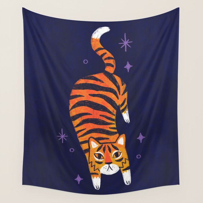 Fierce Tiger  Wall Tapestry Gallery Image 4