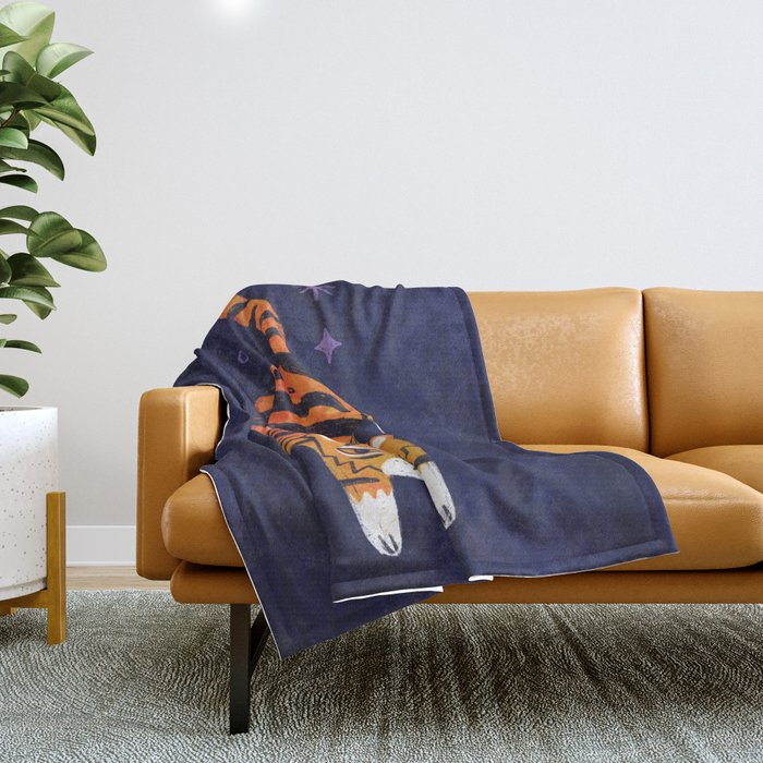 Fierce Tiger  Throw Blanket Gallery Image 1