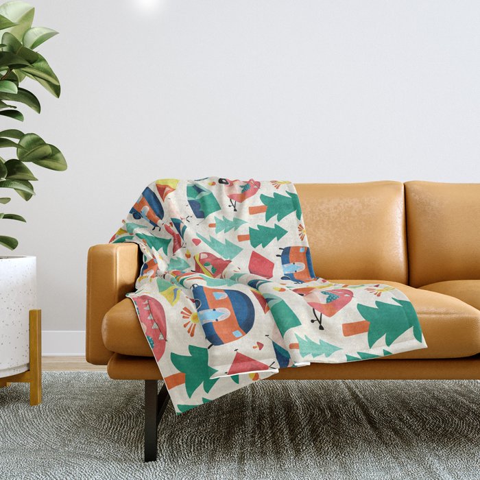 Let's go camping! Throw Blanket Gallery Image 1