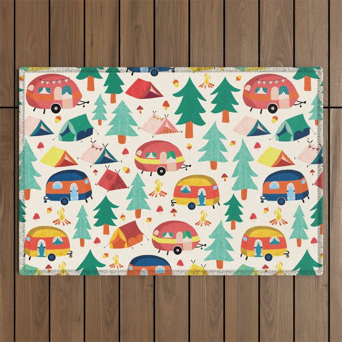 Let's go camping! Outdoor Rug Gallery Image 1