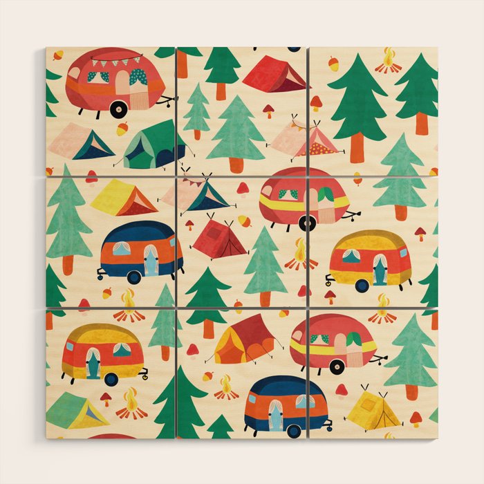 Let's go camping! Wood Wall Art Gallery Image 1