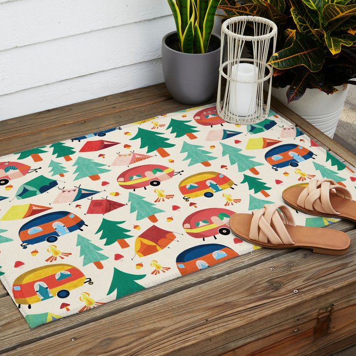 Let's go camping! Outdoor Rug Gallery Image 2