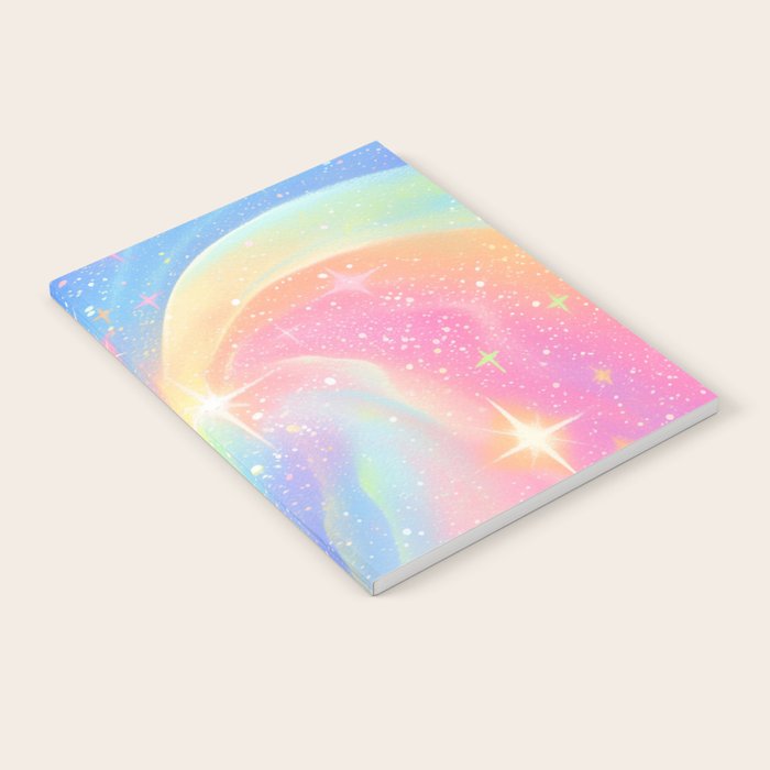 Pastel Galaxy Dreamscape with Sparkling Stars and Rainbow Swirls Notebook Gallery Image 2