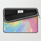 Pastel Galaxy Dreamscape with Sparkling Stars and Rainbow Swirls Laptop Sleeve Gallery Image 2