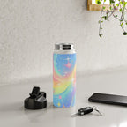 Pastel Galaxy Dreamscape with Sparkling Stars and Rainbow Swirls Water Bottle Gallery Image 4
