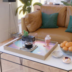 Pastel Galaxy Dreamscape with Sparkling Stars and Rainbow Swirls Serving Tray Gallery Image 2