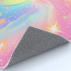 Pastel Galaxy Dreamscape with Sparkling Stars and Rainbow Swirls Rug Gallery Image 4
