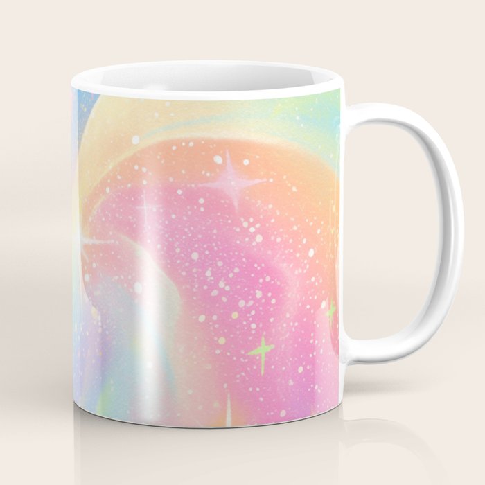 Pastel Galaxy Dreamscape with Sparkling Stars and Rainbow Swirls Coffee Mug Gallery Image 1
