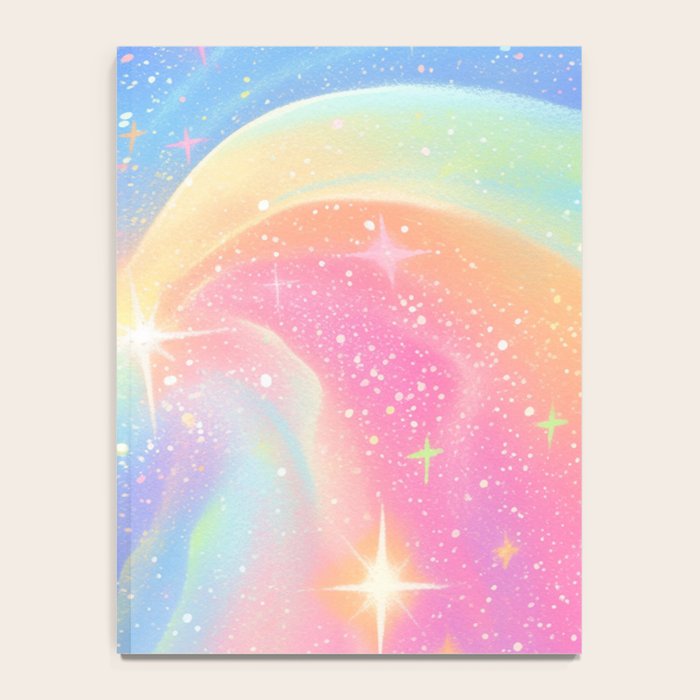 Pastel Galaxy Dreamscape with Sparkling Stars and Rainbow Swirls Notebook Gallery Image 4