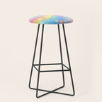 Pastel Galaxy Dreamscape with Sparkling Stars and Rainbow Swirls Stool Gallery Image 1