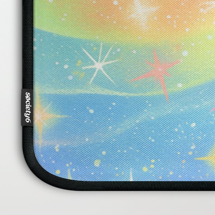Pastel Galaxy Dreamscape with Sparkling Stars and Rainbow Swirls Laptop Sleeve Gallery Image 3