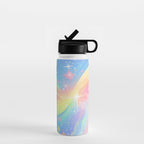 Pastel Galaxy Dreamscape with Sparkling Stars and Rainbow Swirls Water Bottle Gallery Image 1