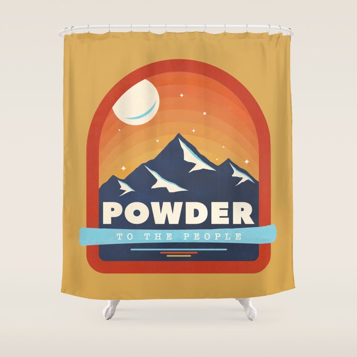 Powder To The People - Ski Badge Shower Curtain Gallery Image 1