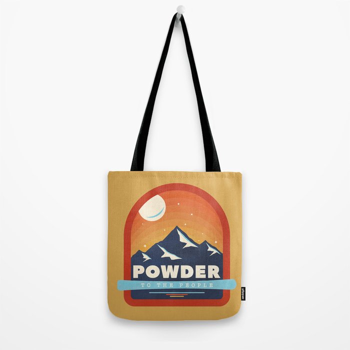 Powder To The People - Ski Badge Tote Bag Gallery Image 2