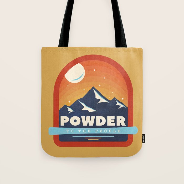 Powder To The People - Ski Badge Tote Bag Gallery Image 1