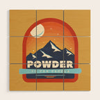Powder To The People - Ski Badge Wood Wall Art Gallery Image 1