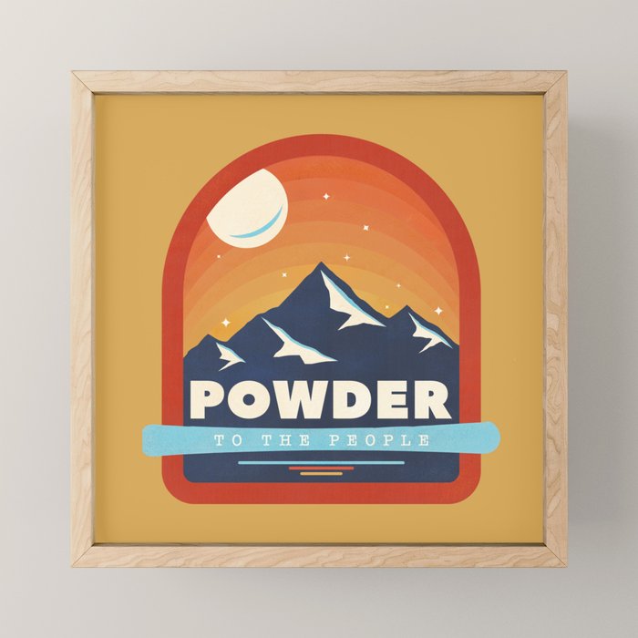 Powder To The People - Ski Badge Mini Art Print Gallery Image 1