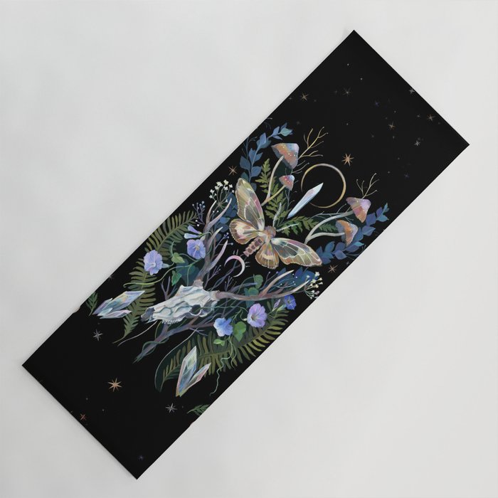 Deer Skull Crystals Garden Yoga Mat Gallery Image 1