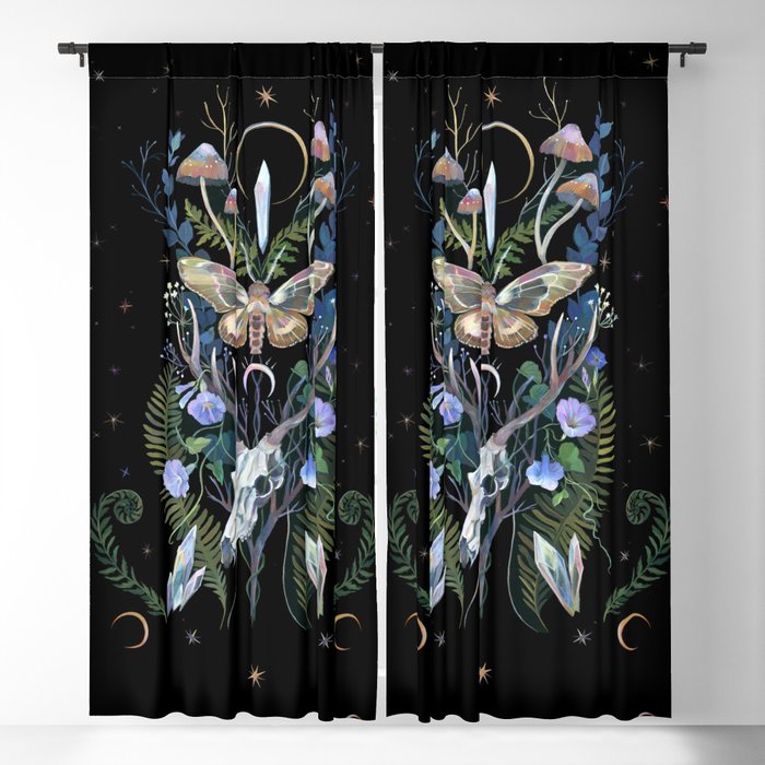 Deer Skull Crystals Garden Window Curtain Gallery Image 5