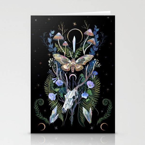Deer Skull Crystals Garden Stationery Card Gallery Image 2