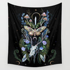 Deer Skull Crystals Garden Wall Tapestry Gallery Image 4