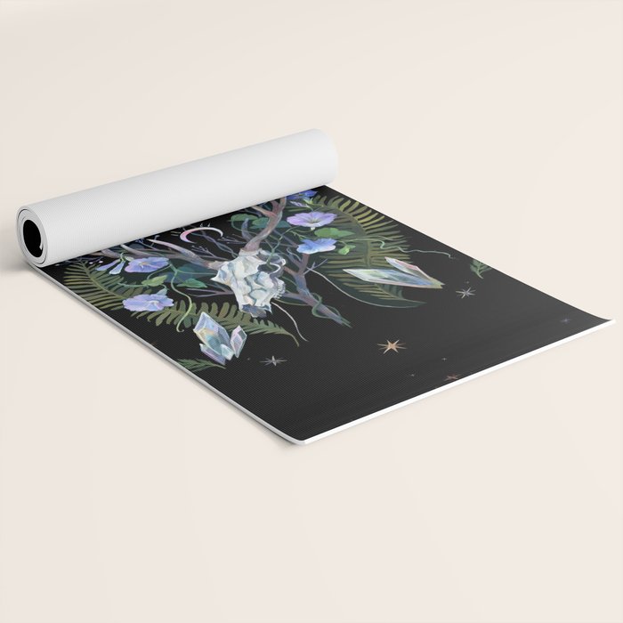 Deer Skull Crystals Garden Yoga Mat Gallery Image 2