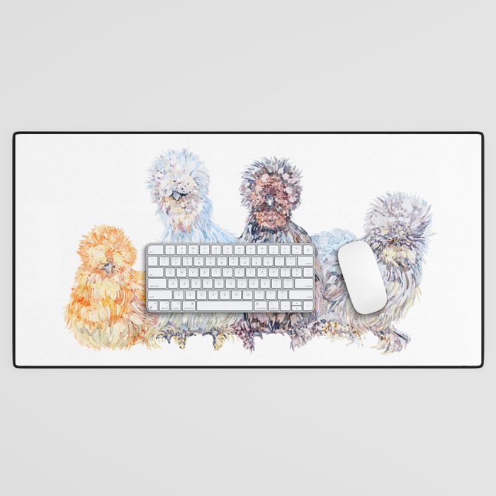 Silkie Chicken Huddle Desk Mat Gallery Image 1
