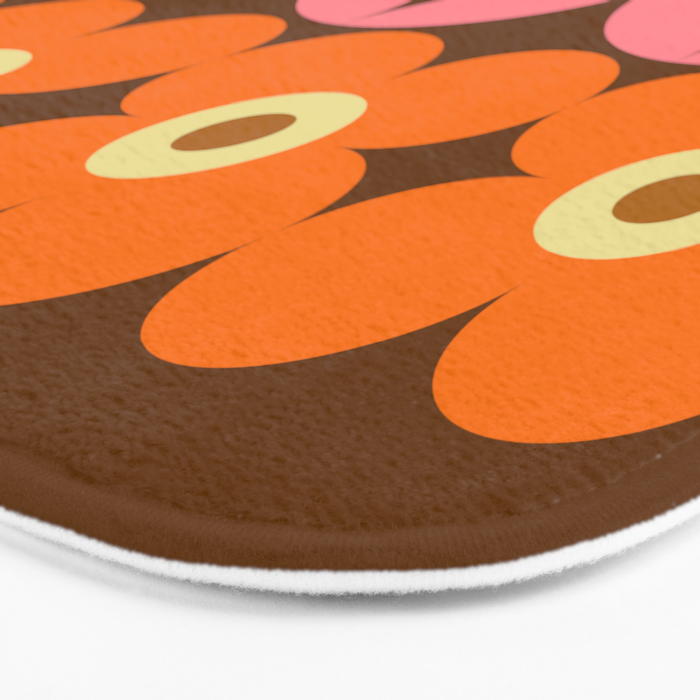 Retro Flower 10A Bath Mat Gallery Image 3
