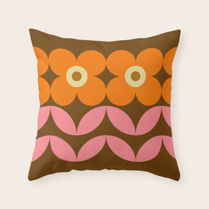 Retro Flower 10A Throw Pillow Gallery Image 6