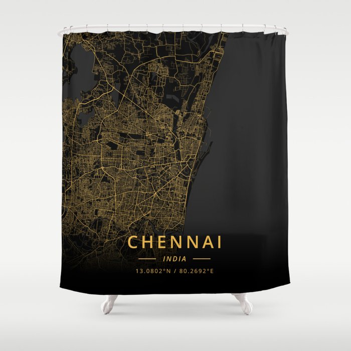 Chennai, India - Gold Shower Curtain Gallery Image 1