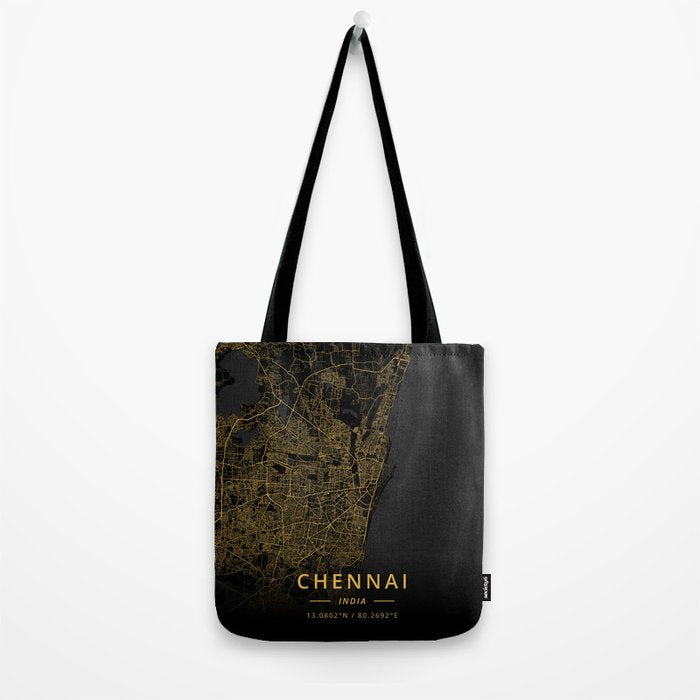 Chennai, India - Gold Tote Bag Gallery Image 2