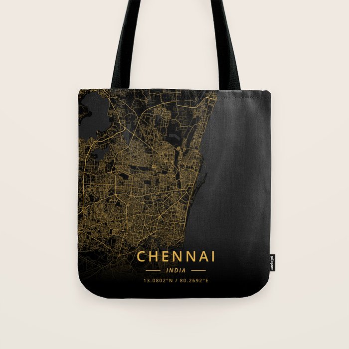 Chennai, India - Gold Tote Bag Gallery Image 1