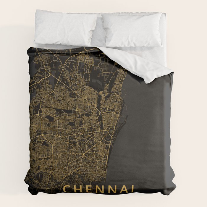 Chennai, India - Gold Duvet Cover