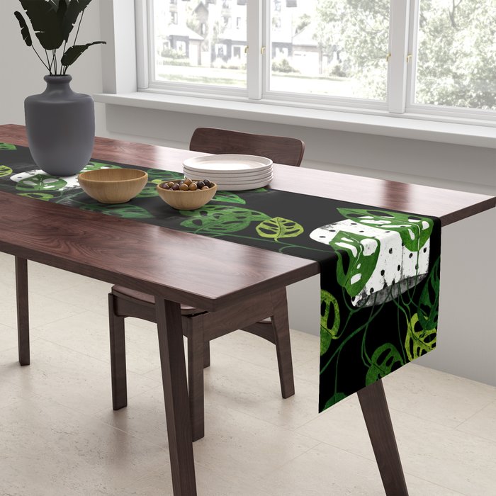 Back monstera obliqua Table Runner Gallery Image 2