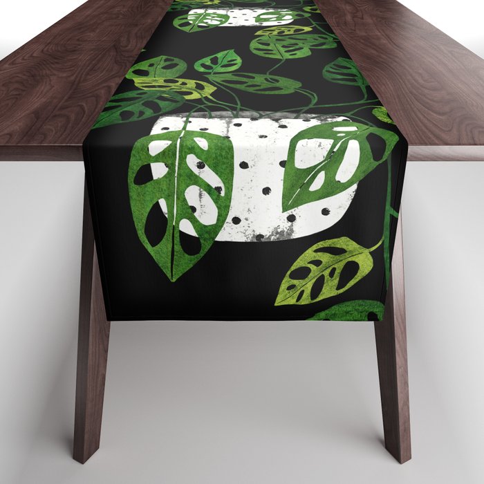 Back monstera obliqua Table Runner Gallery Image 1