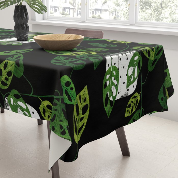 Back monstera obliqua Tablecloth Gallery Image 3