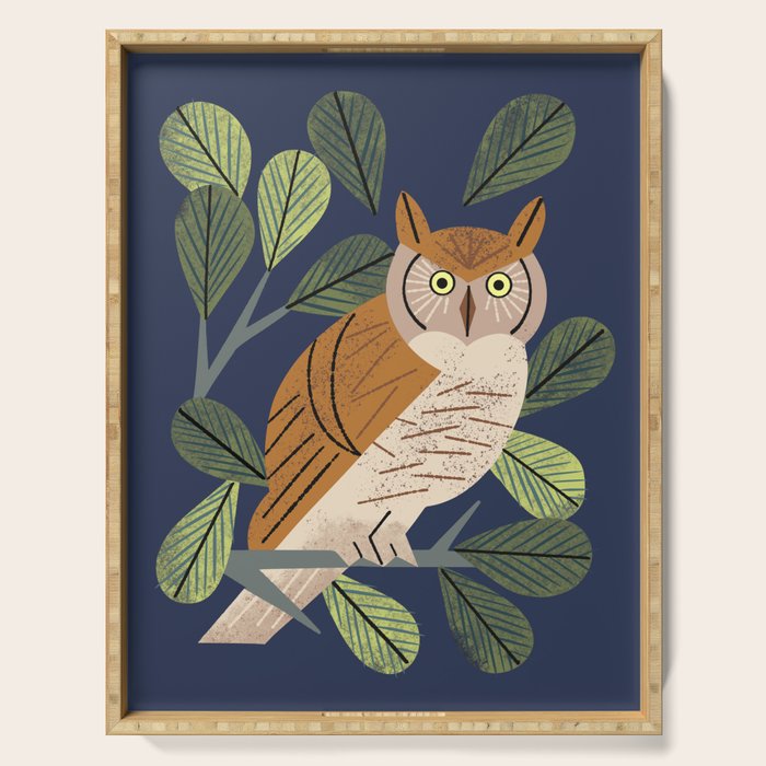 Perching Owl Serving Tray Gallery Image 1