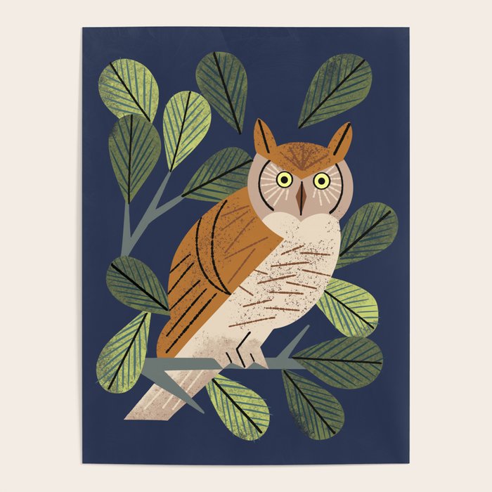 Perching Owl Poster Gallery Image 1