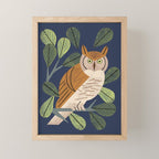 Perching Owl Mini Art Print Gallery Image 1