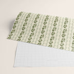 German Drapery Stripe - Green Wrapping Paper Gallery Image 2