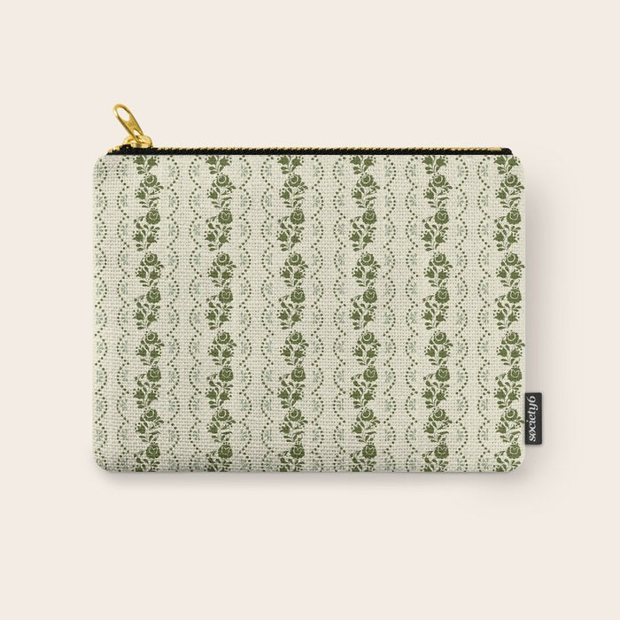 German Drapery Stripe - Green Carry All Pouch Gallery Image 1