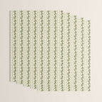 German Drapery Stripe - Green Wrapping Paper Gallery Image 3