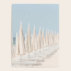 Minimalist Beach Photo Print | White Umbrellas | Coastal Summer Travel Photography Poster Gallery Image 4
