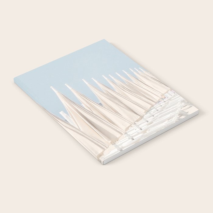 Minimalist Beach Photo Print | White Umbrellas | Coastal Summer Travel Photography Notebook Gallery Image 2