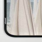 Minimalist Beach Photo Print | White Umbrellas | Coastal Summer Travel Photography Laptop Sleeve Gallery Image 3
