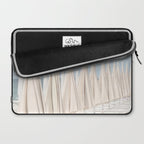 Minimalist Beach Photo Print | White Umbrellas | Coastal Summer Travel Photography Laptop Sleeve Gallery Image 2